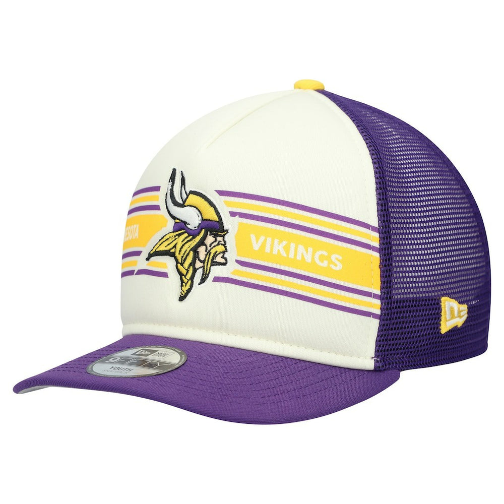 Youth Banner 9FIFTY A-Frame Adjustable Trucker Hat - Minnesota Vikings Hats