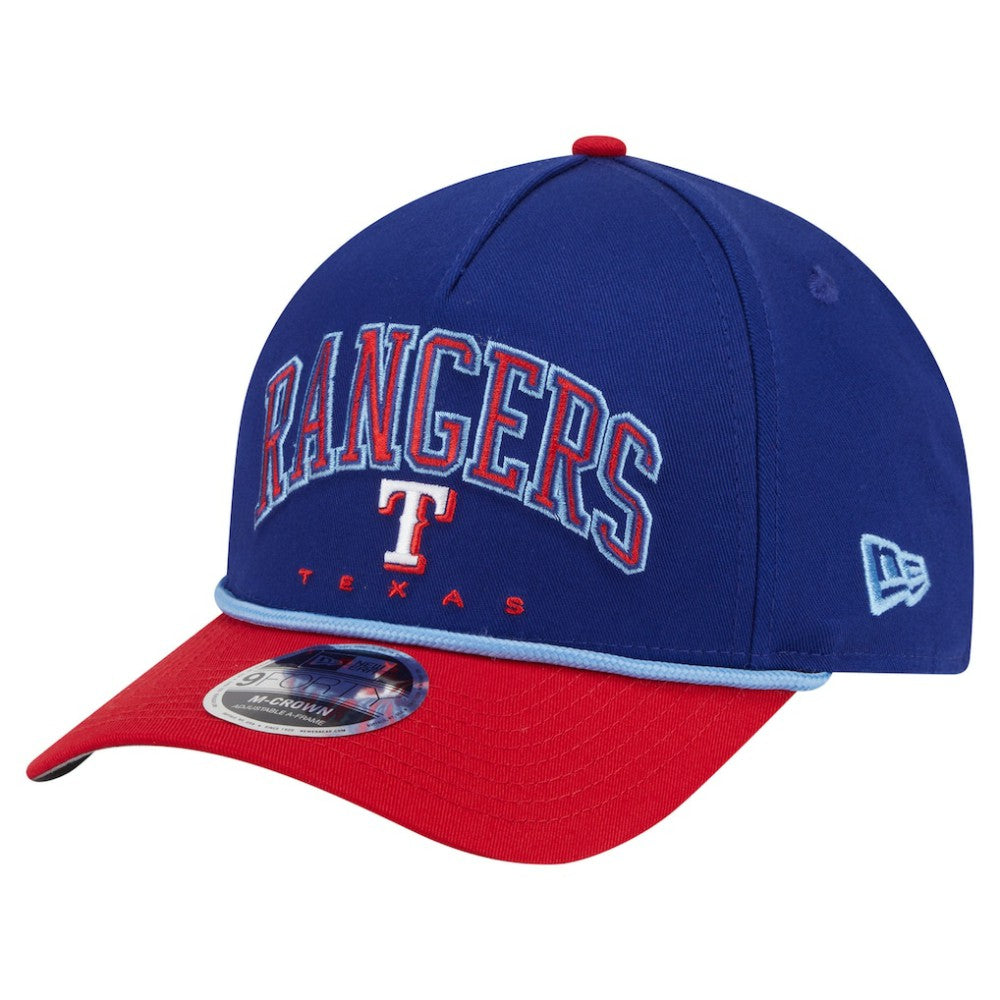 Royal/Red Texas Rangers New Era Arch 9FORTY A-Frame M-Crown Adjustable Hat