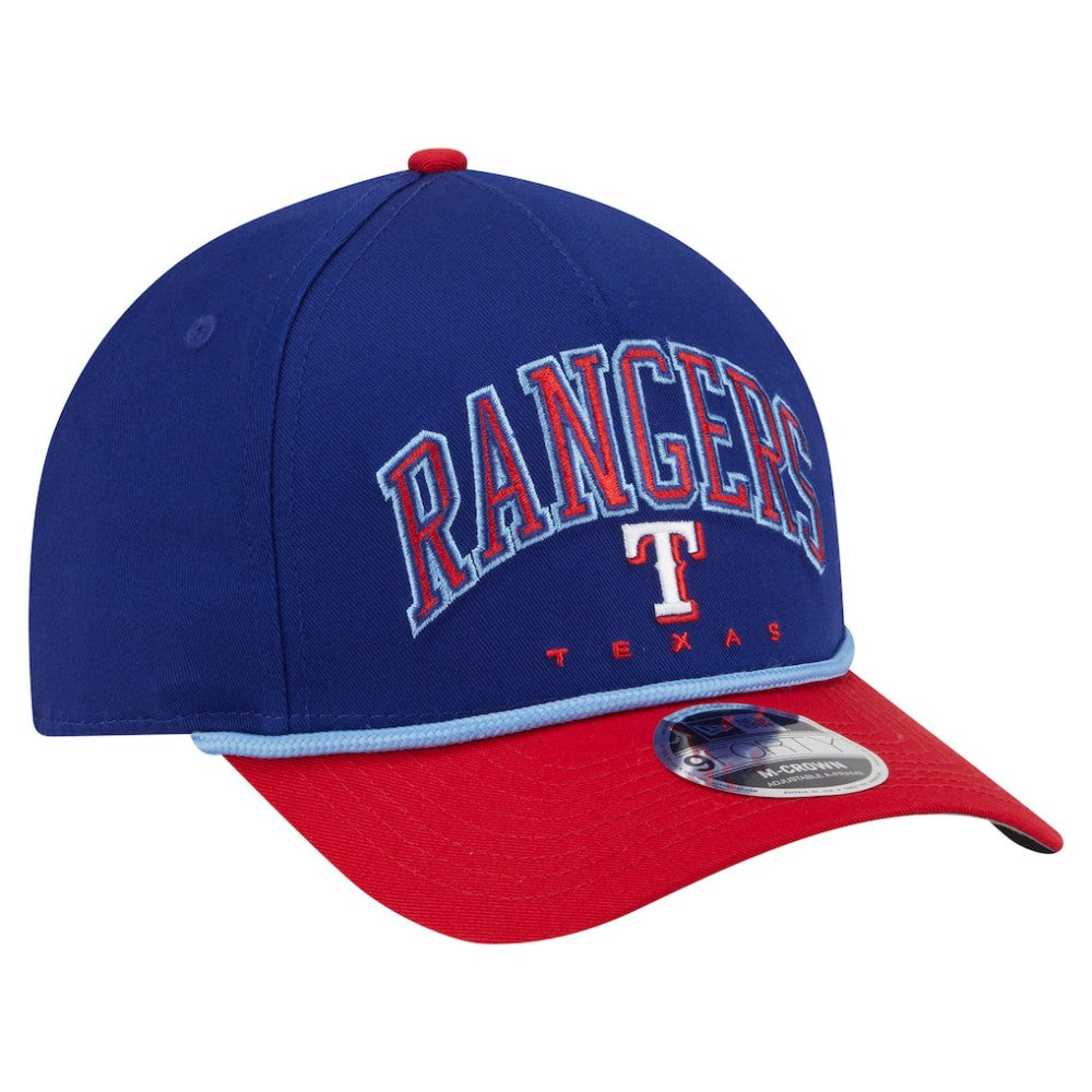 Royal/Red Texas Rangers New Era Arch 9FORTY A-Frame M-Crown Adjustable Hat