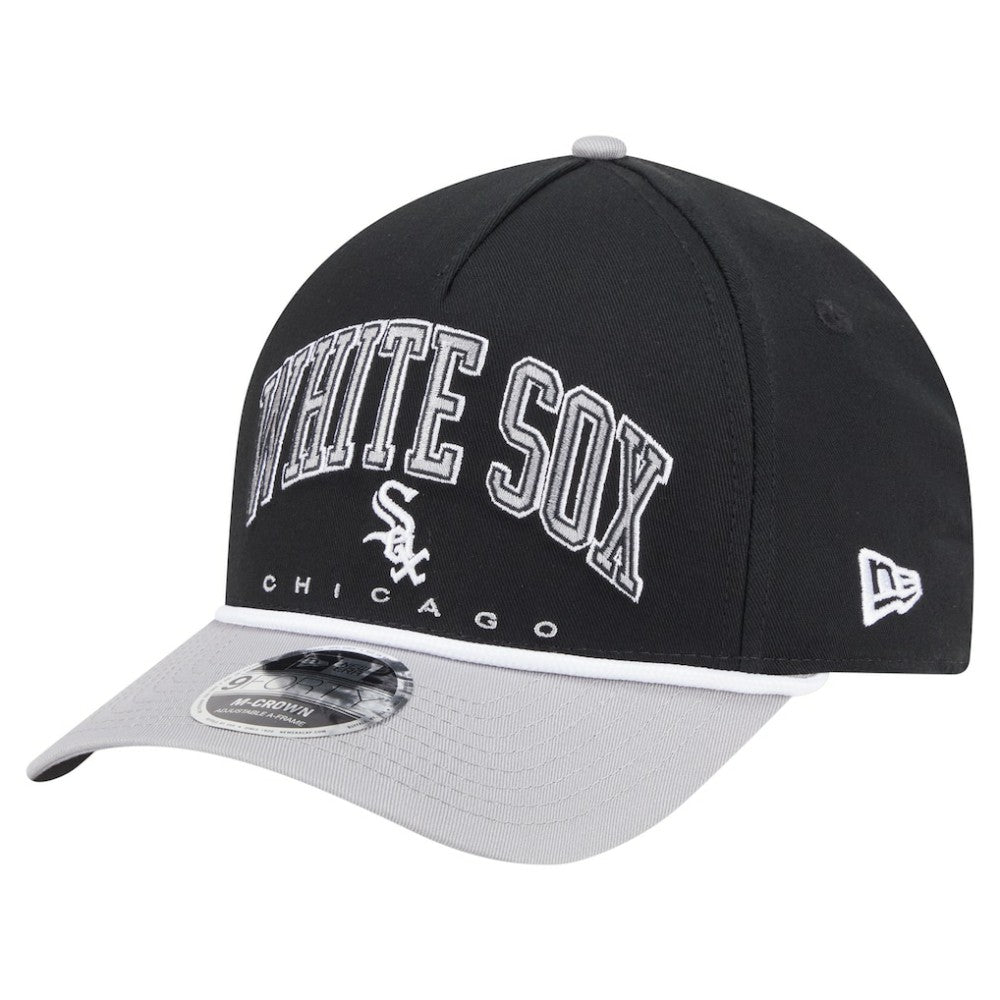 Black/Gray Chicago White Sox New Era Arch 9FORTY A-Frame M-Crown Adjustable Hat
