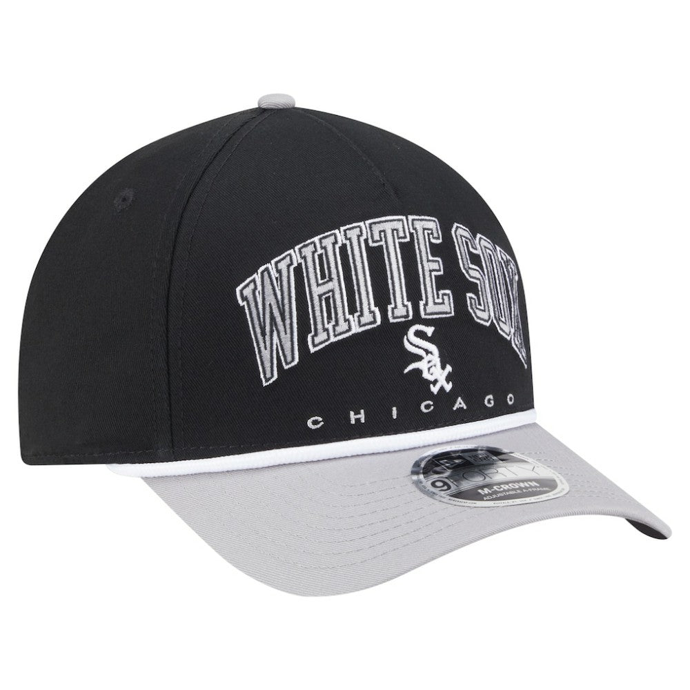 Black/Gray Chicago White Sox New Era Arch 9FORTY A-Frame M-Crown Adjustable Hat