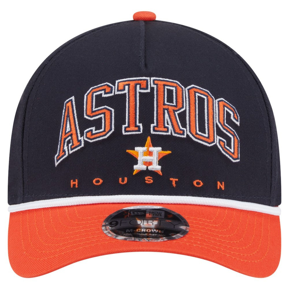 Navy/Orange Houston Astros New Era Arch 9FORTY A-Frame M-Crown Adjustable Hat