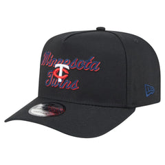 Black Minnesota Twins New Era Chainstitch 9FIFTY A-Frame Snapback Hat
