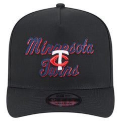 Black Minnesota Twins New Era Chainstitch 9FIFTY A-Frame Snapback Hat