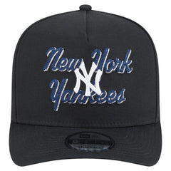 Black New York Yankees New Era Chainstitch 9FIFTY A-Frame Snapback Hat