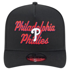 Black Philadelphia Phillies New Era Chainstitch 9FIFTY A-Frame Snapback Hat