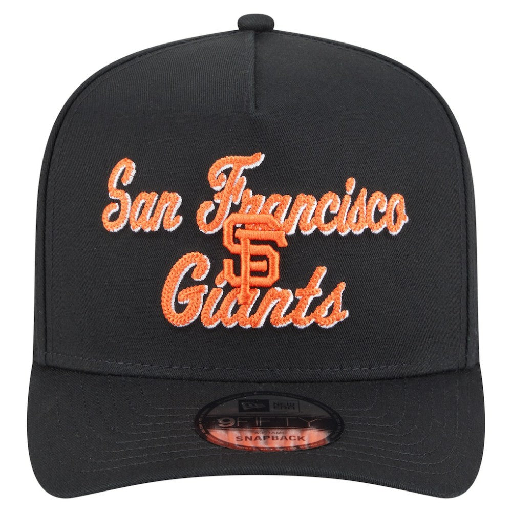 Black San Francisco Giants New Era Chainstitch 9FIFTY A-Frame Snapback Hat