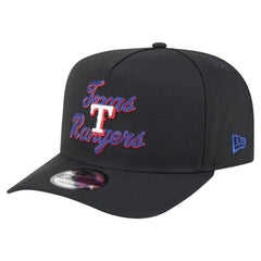 Black Texas Rangers New Era Chainstitch 9FIFTY A-Frame Snapback Hat