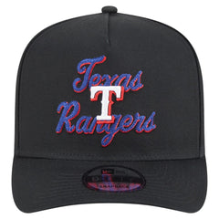 Black Texas Rangers New Era Chainstitch 9FIFTY A-Frame Snapback Hat