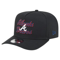Black Atlanta Braves New Era Chainstitch 9FIFTY A-Frame Snapback Hat