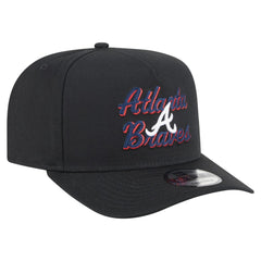 Black Atlanta Braves New Era Chainstitch 9FIFTY A-Frame Snapback Hat