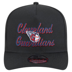 Black Cleveland Guardians New Era Chainstitch 9FIFTY A-Frame Snapback Hat