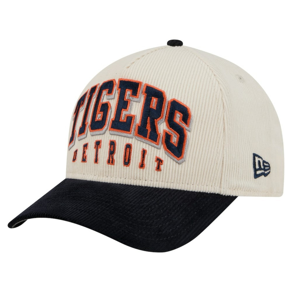 Cream/Navy Detroit Tigers New Era Sided Corduroy 9FORTY A-Frame Adjustable Hat