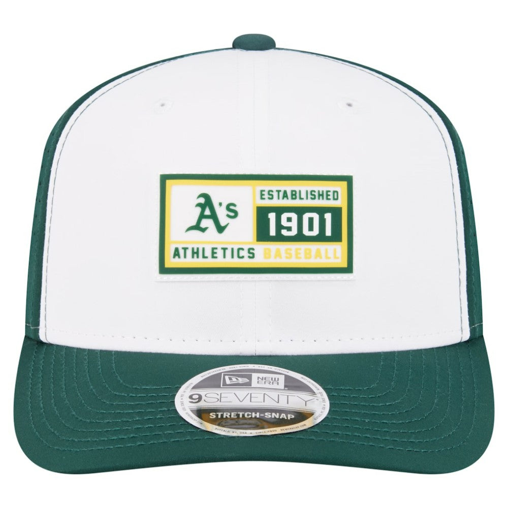 White/Green Athletics New Era Established Patch 9SEVENTY Adjustable Hat