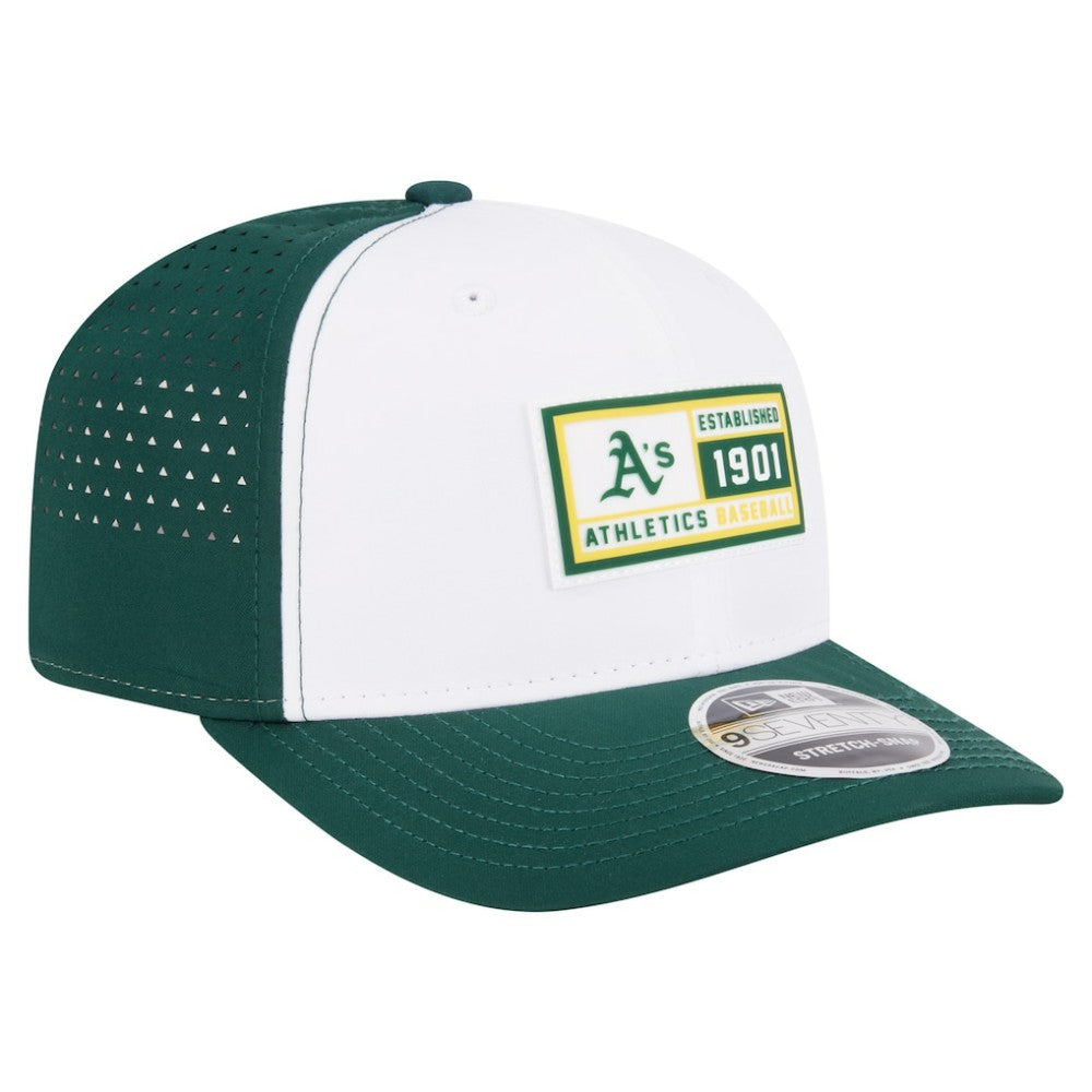 White/Green Athletics New Era Established Patch 9SEVENTY Adjustable Hat
