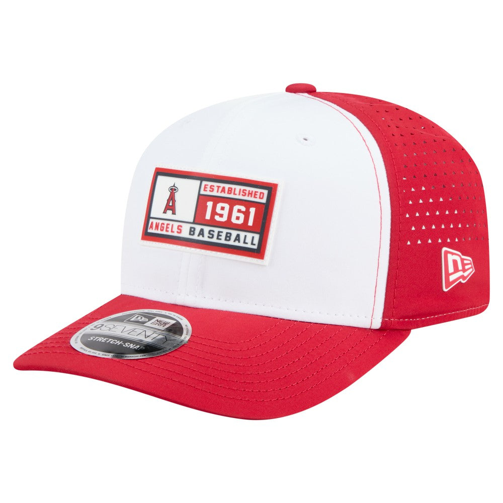 White/Red Los Angeles Angels New Era Established Patch 9SEVENTY Adjustable Hat