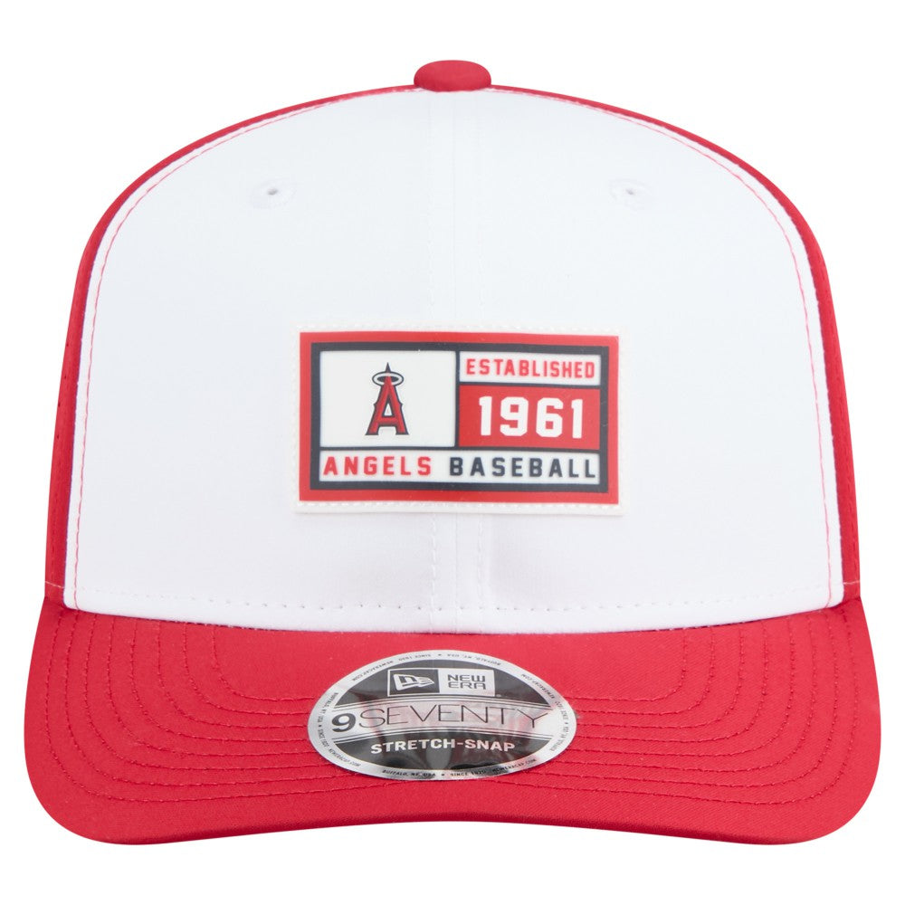 White/Red Los Angeles Angels New Era Established Patch 9SEVENTY Adjustable Hat