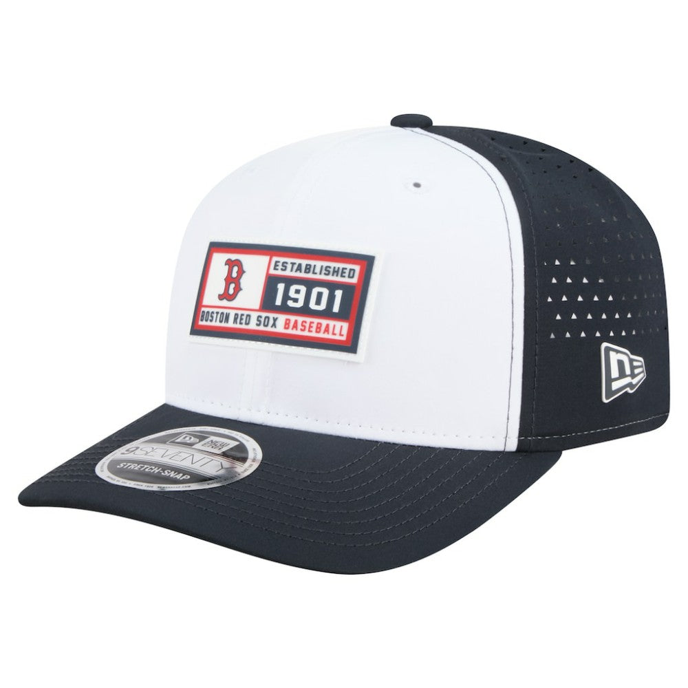 White/Navy Boston Red Sox New Era Established Patch 9SEVENTY Adjustable Hat