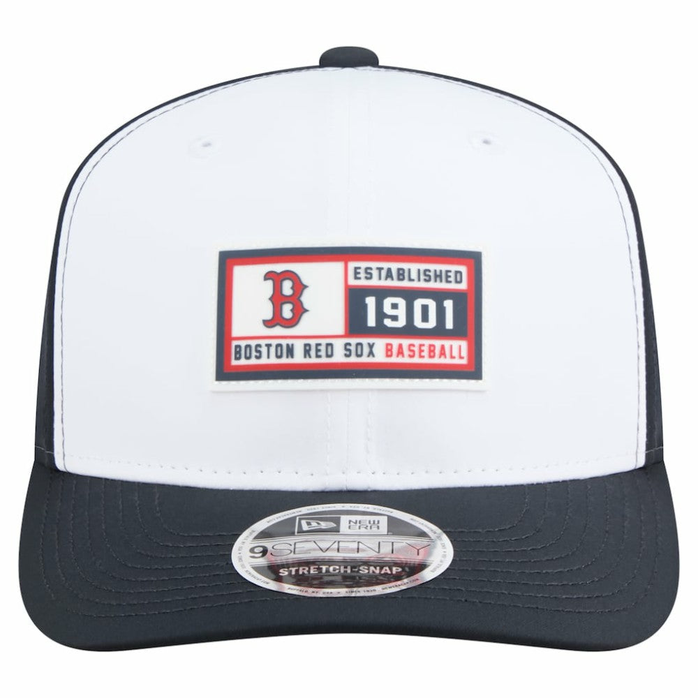 White/Navy Boston Red Sox New Era Established Patch 9SEVENTY Adjustable Hat