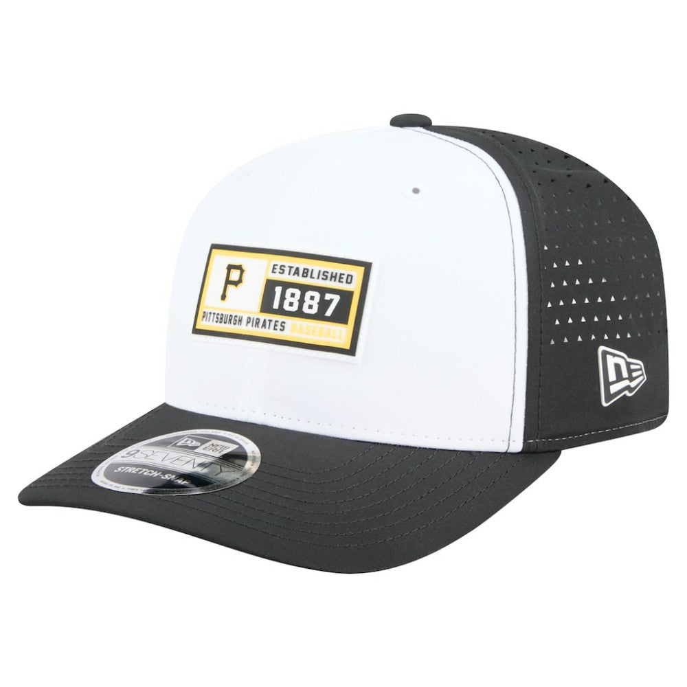 White/Black Pittsburgh Pirates New Era Established Patch 9SEVENTY Adjustable Hat