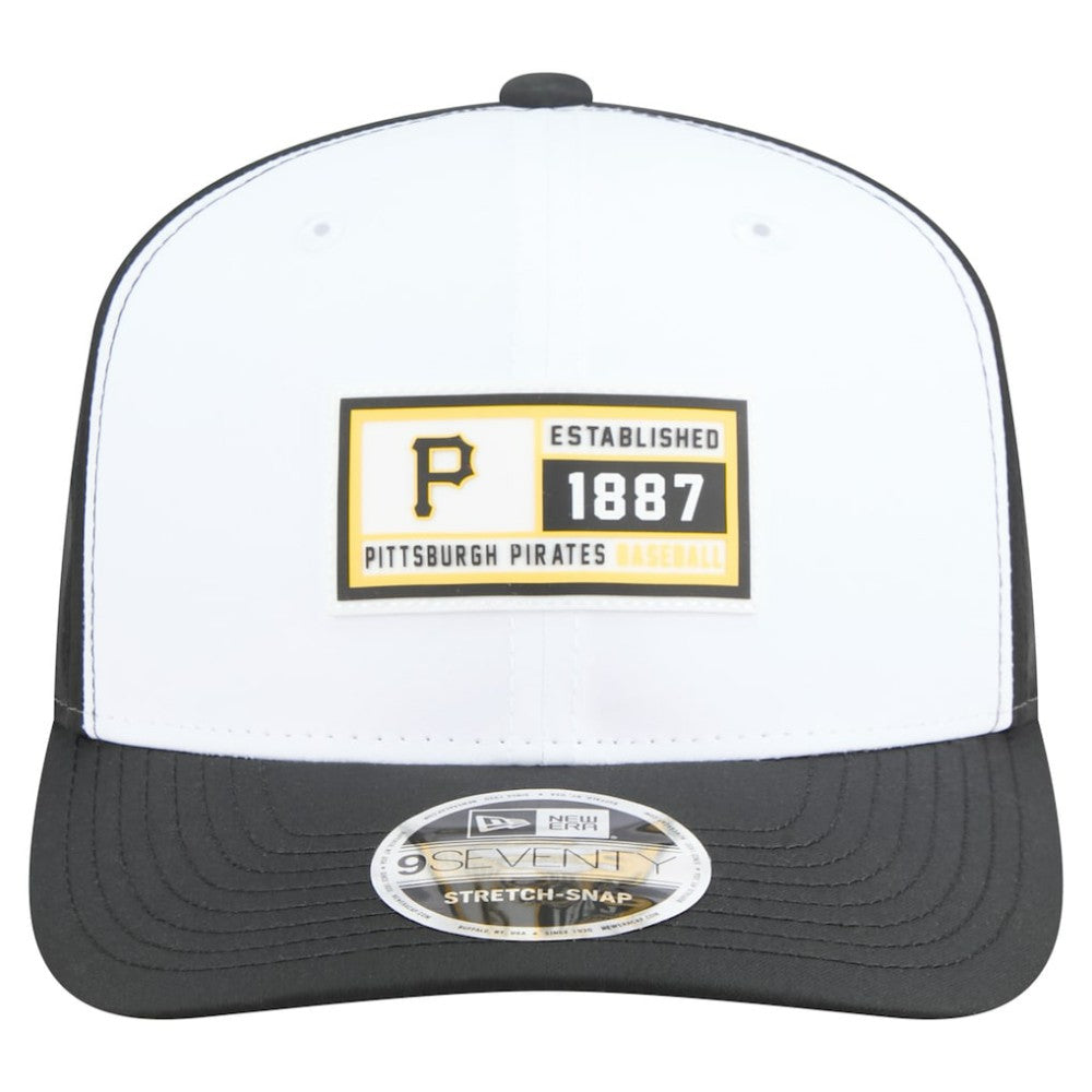 White/Black Pittsburgh Pirates New Era Established Patch 9SEVENTY Adjustable Hat