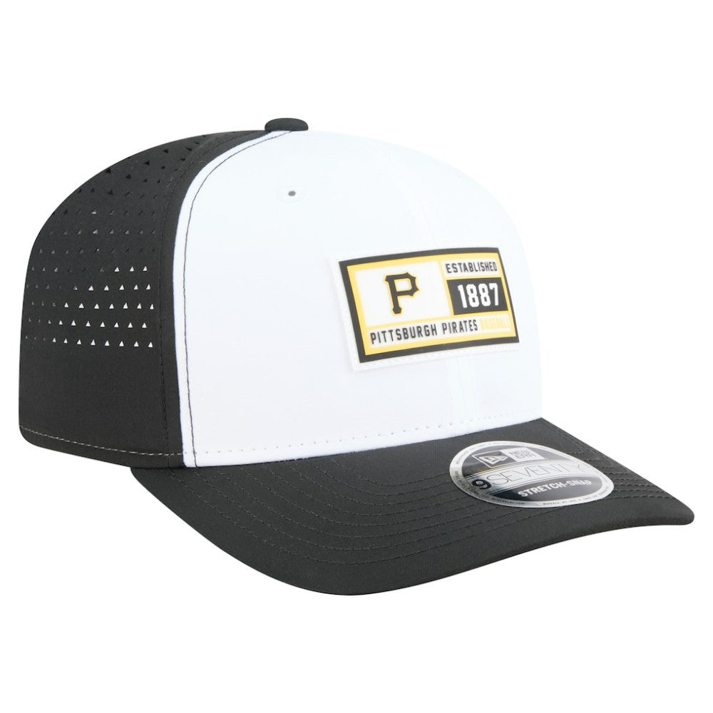 White/Black Pittsburgh Pirates New Era Established Patch 9SEVENTY Adjustable Hat