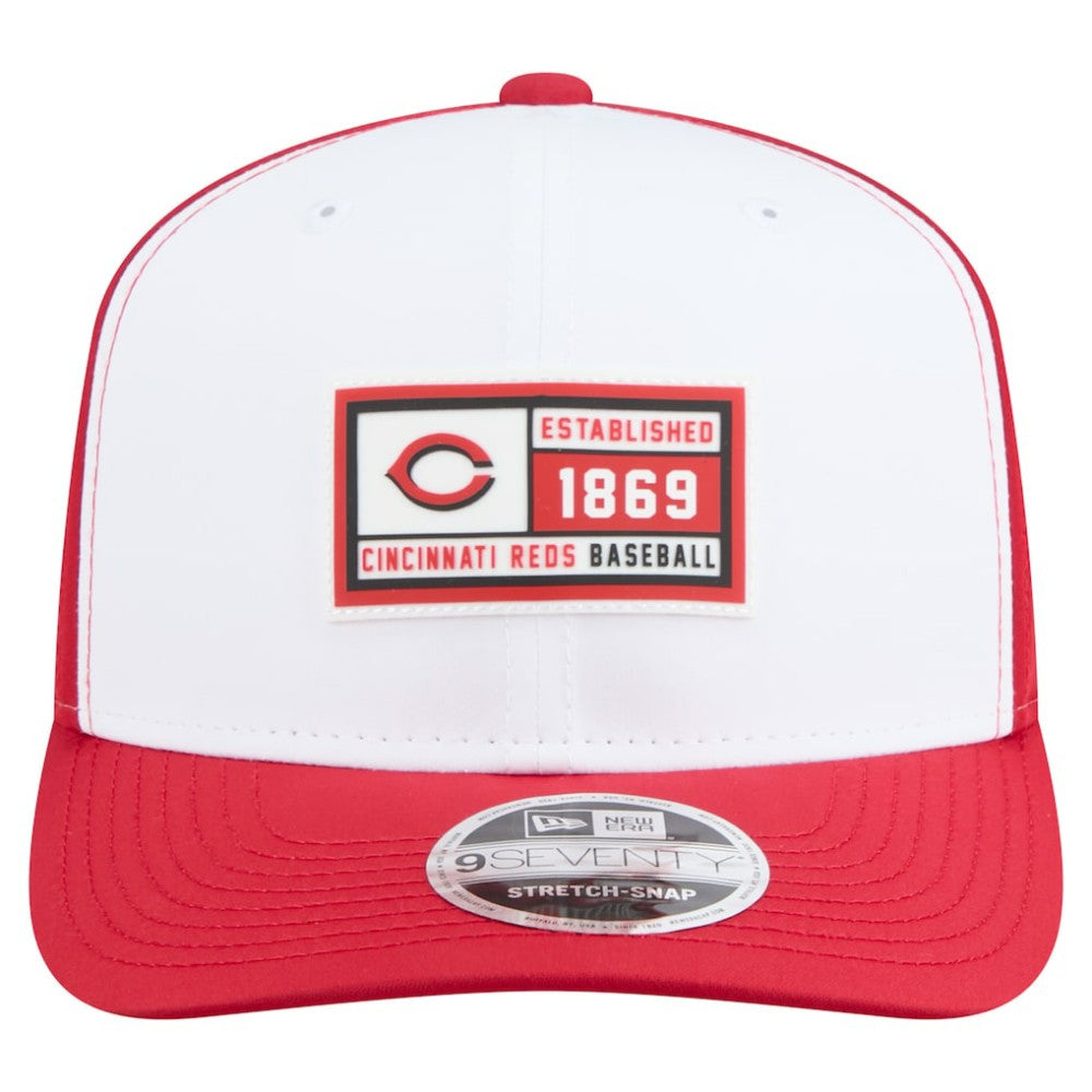White/Red Cincinnati Reds New Era Established Patch 9SEVENTY Adjustable Hat