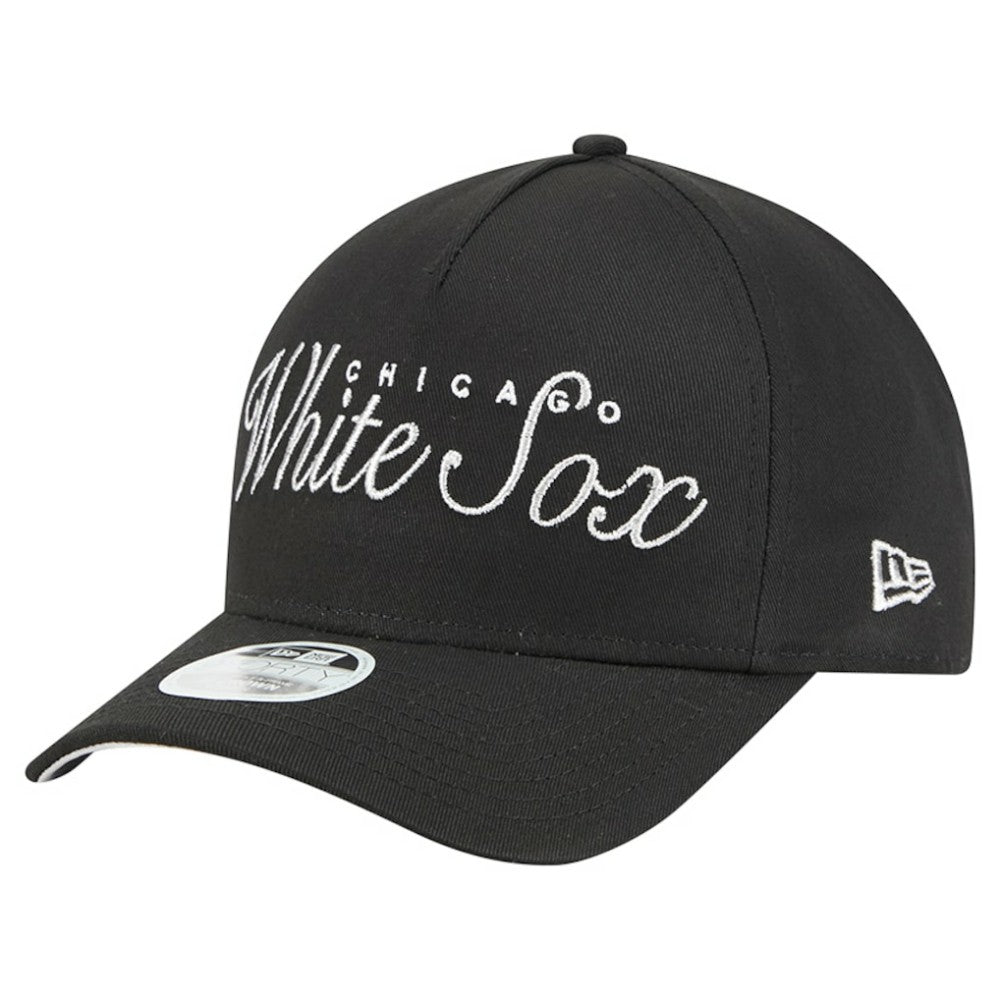 Black Chicago White Sox New Era Women's Metallic A-Frame 9FORTY Adjustable Hat