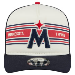 Cream/Navy Minnesota Twins New Era Banner A-Frame 9FIFTY Trucker Snapback Hat