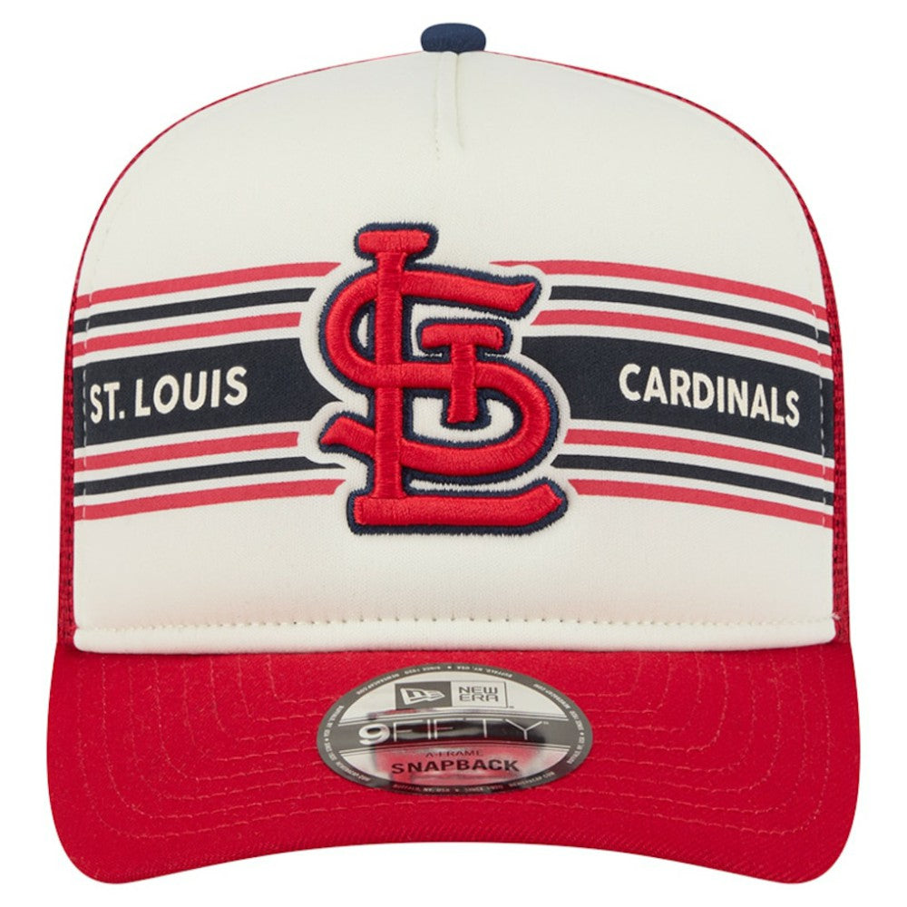 Cream/Red St. Louis Cardinals New Era Banner A-Frame 9FIFTY Trucker Snapback Hat