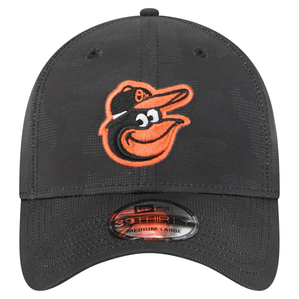 Black Baltimore Orioles New Era Tonal Camo 39THIRTY Flex Hat