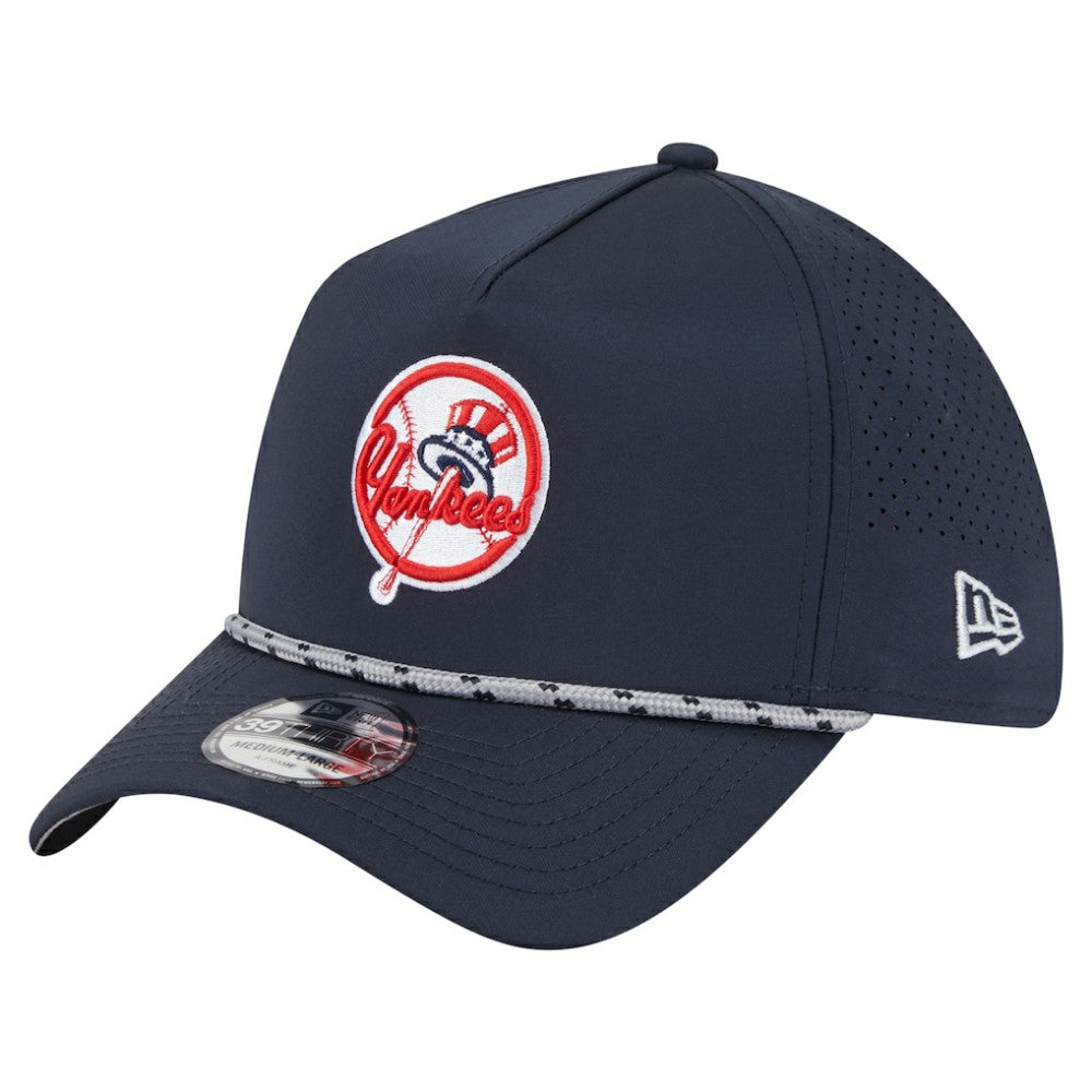 Navy New York Yankees New Era 39THIRTY A-Frame Perforated Flex Hat