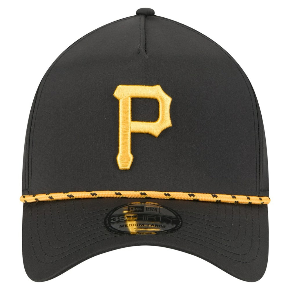 Black Pittsburgh Pirates New Era 39THIRTY A-Frame Perforated Flex Hat