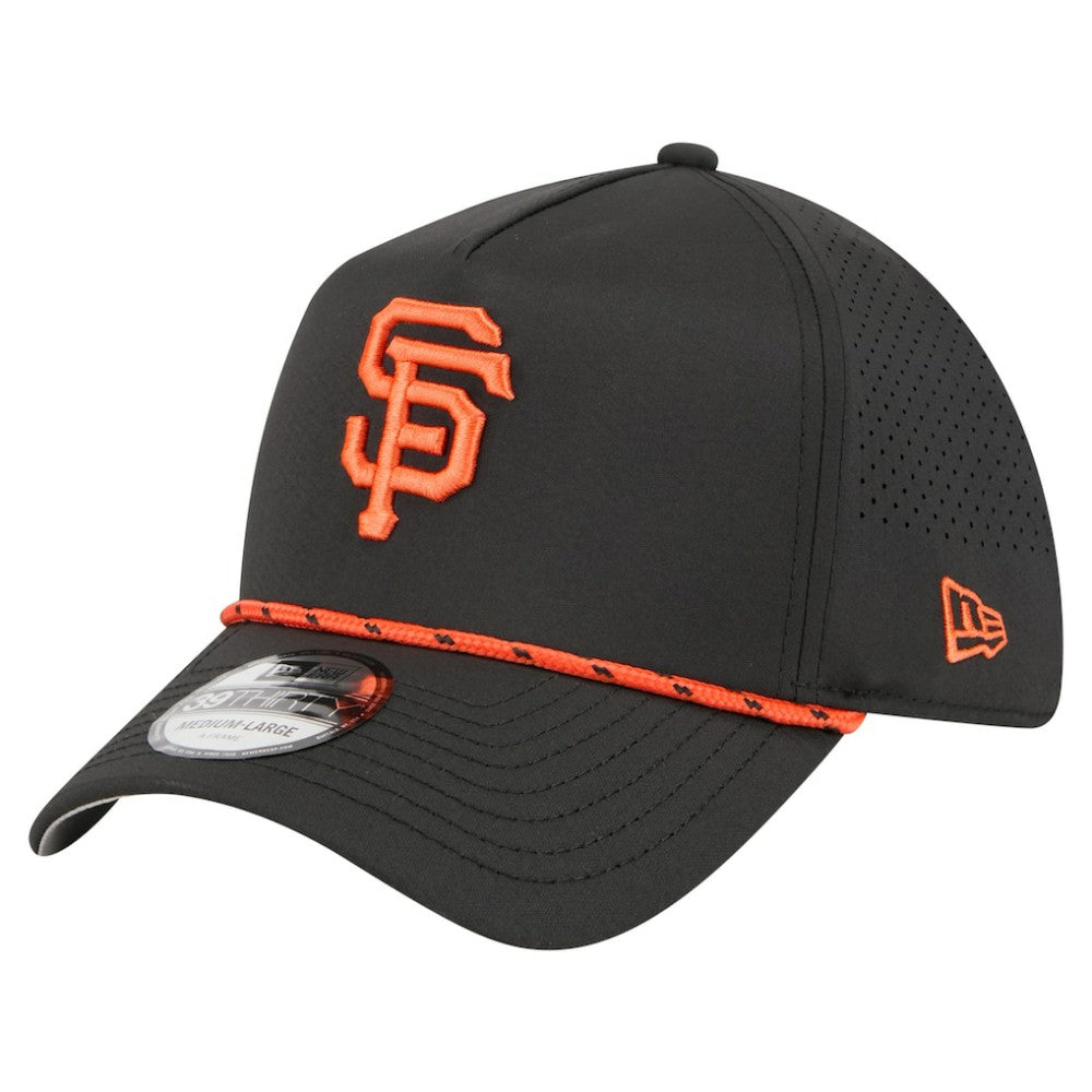 Black San Francisco Giants New Era 39THIRTY A-Frame Perforated Flex Hat