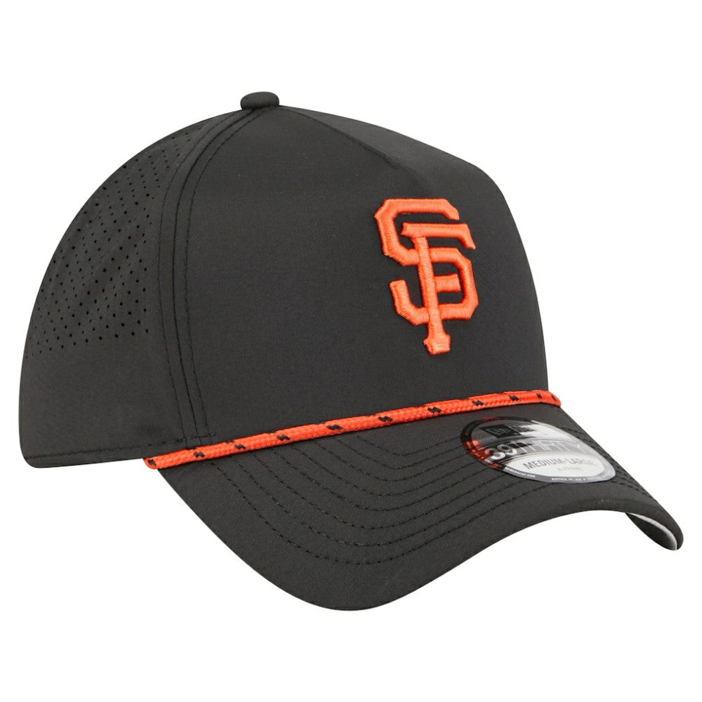 Black San Francisco Giants New Era 39THIRTY A-Frame Perforated Flex Hat