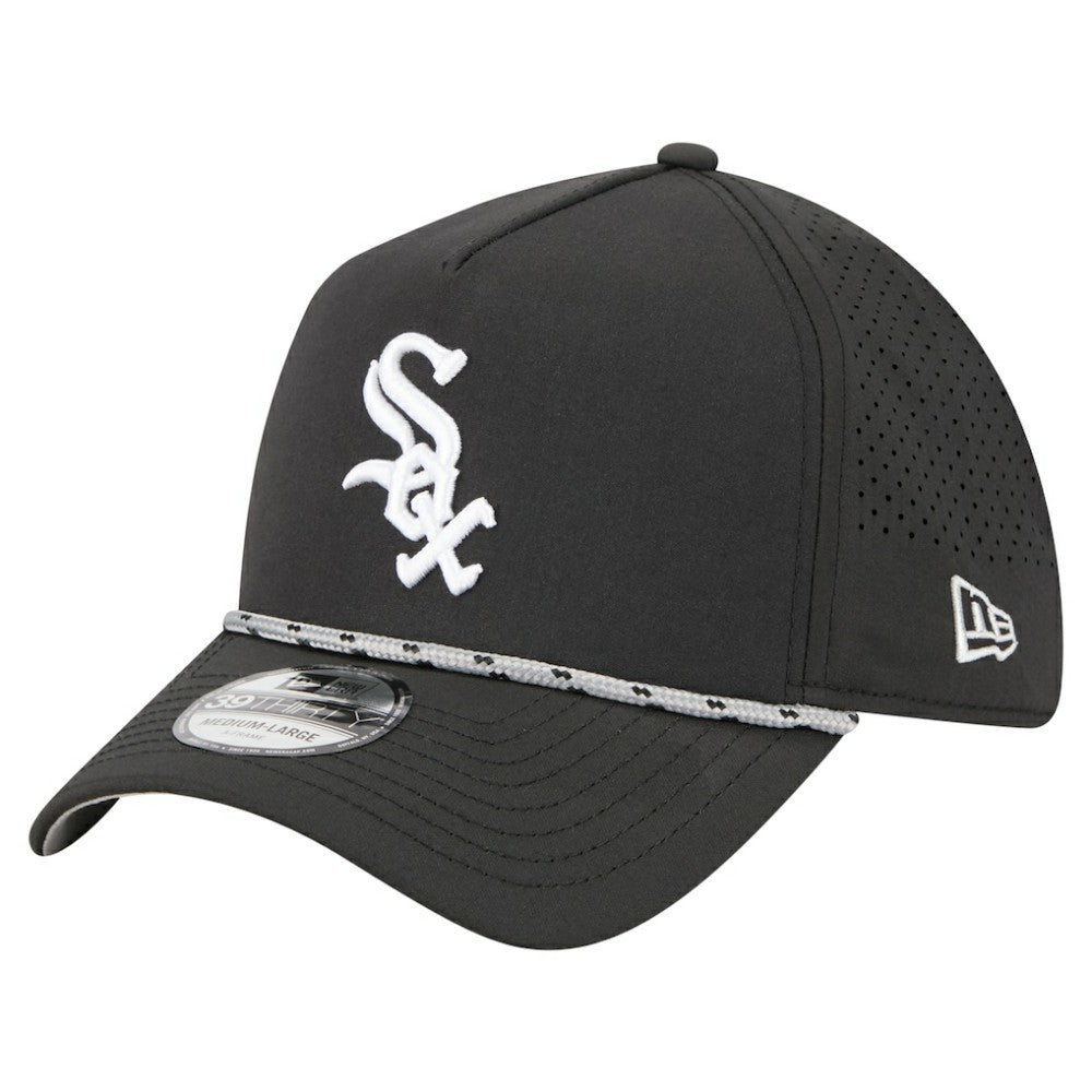 Black Chicago White Sox New Era 39THIRTY A-Frame Perforated Flex Hat