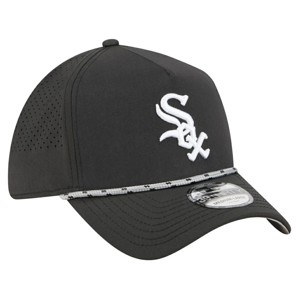 Black Chicago White Sox New Era 39THIRTY A-Frame Perforated Flex Hat