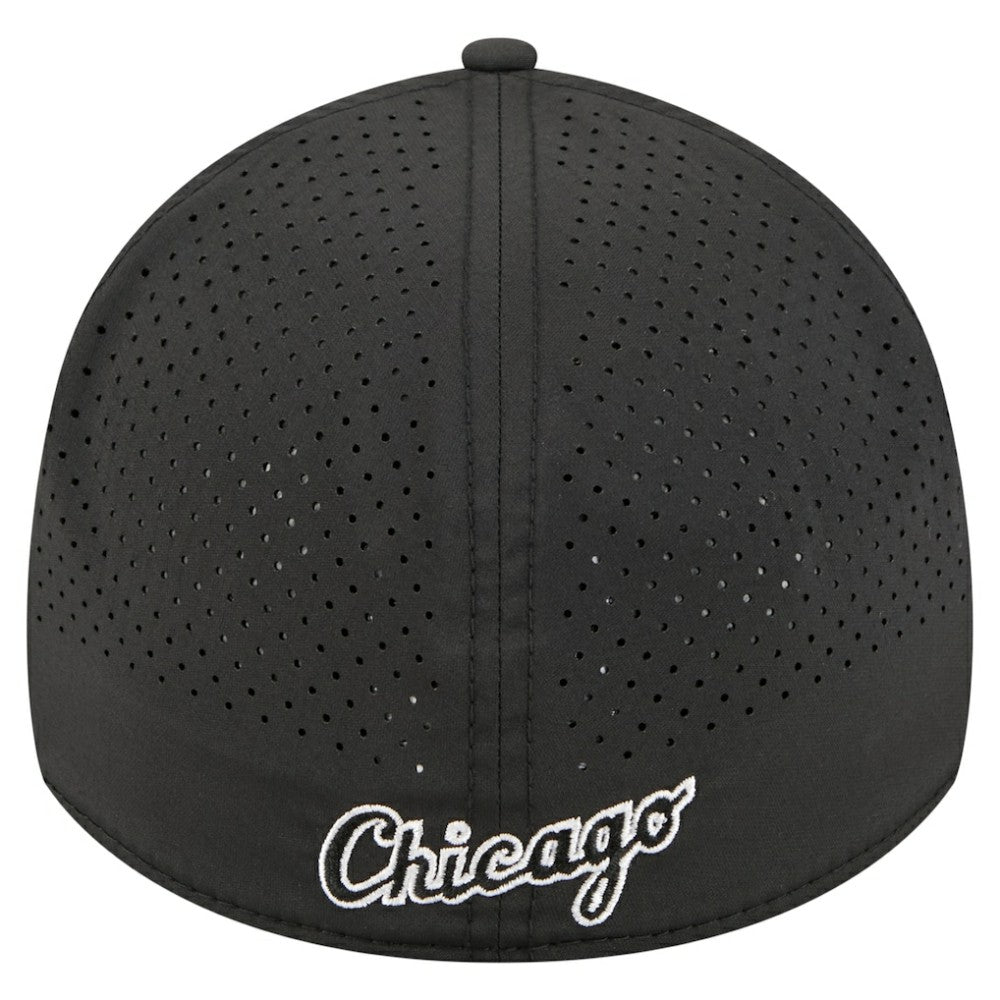 Black Chicago White Sox New Era 39THIRTY A-Frame Perforated Flex Hat