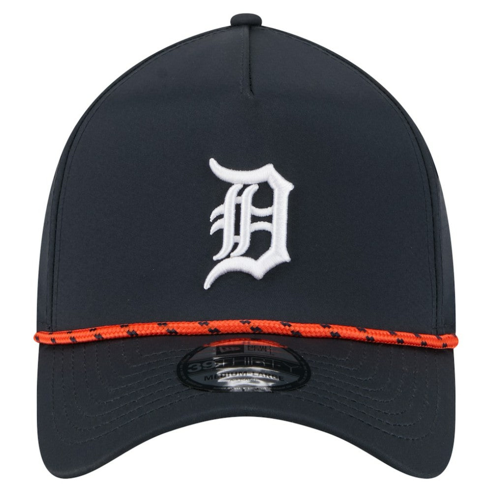 Navy Detroit Tigers New Era 39THIRTY A-Frame Perforated Flex Hat