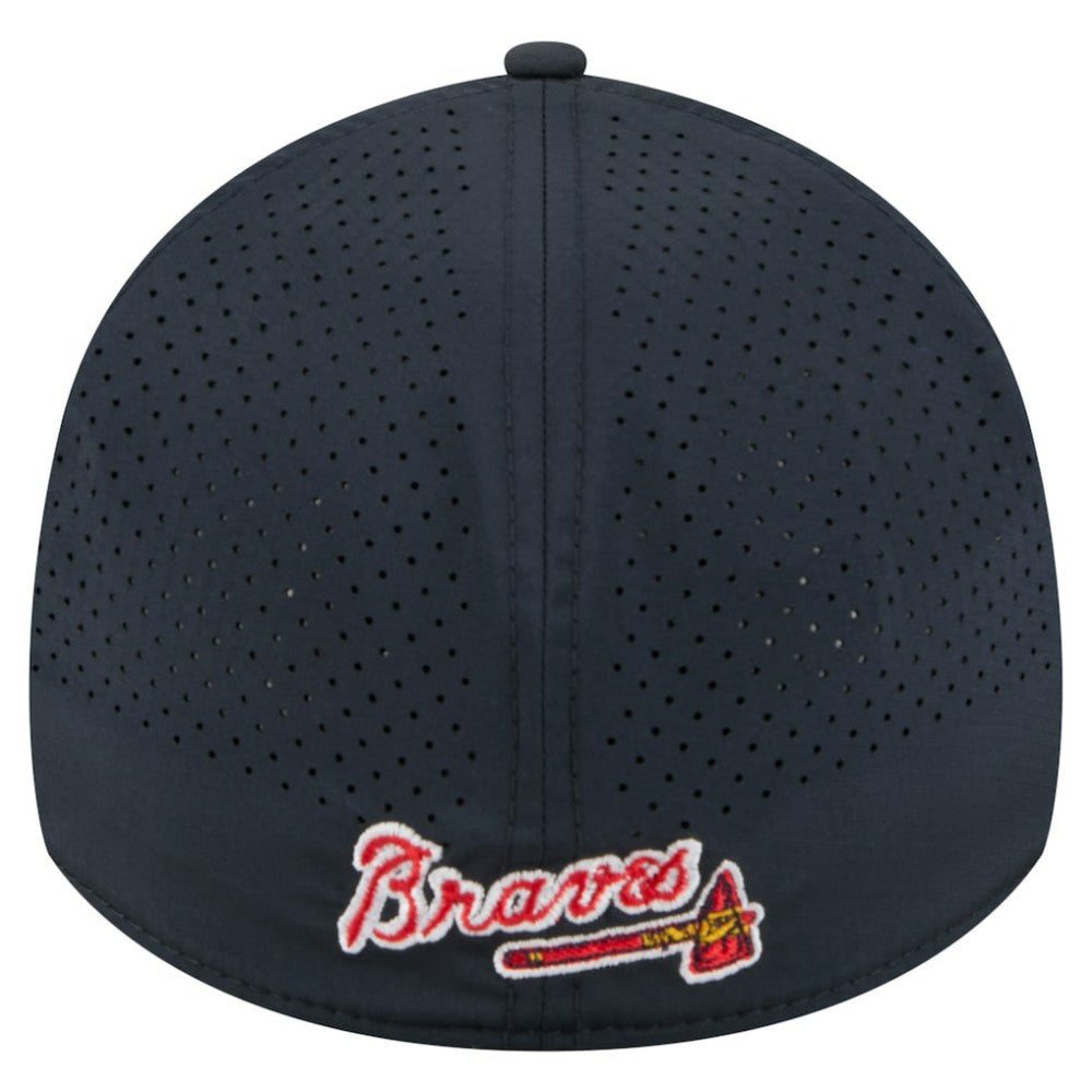 Navy Atlanta Braves New Era 39THIRTY A-Frame Perforated Flex Hat