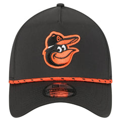 Black Baltimore Orioles New Era 39THIRTY A-Frame Perforated Flex Hat