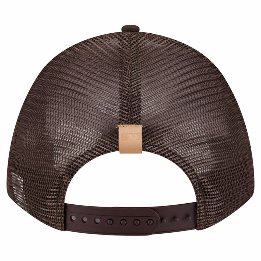 Stone/Brown San Diego Padres New Era Text A-Frame Trucker 9FORTY Hat