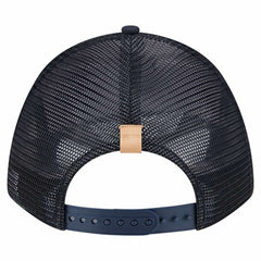 Stone/Navy Boston Red Sox New Era Text A-Frame Trucker 9FORTY Hat