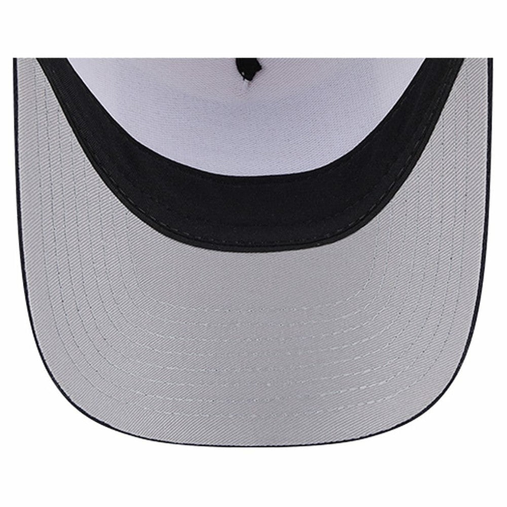 Stone/Navy Boston Red Sox New Era Text A-Frame Trucker 9FORTY Hat