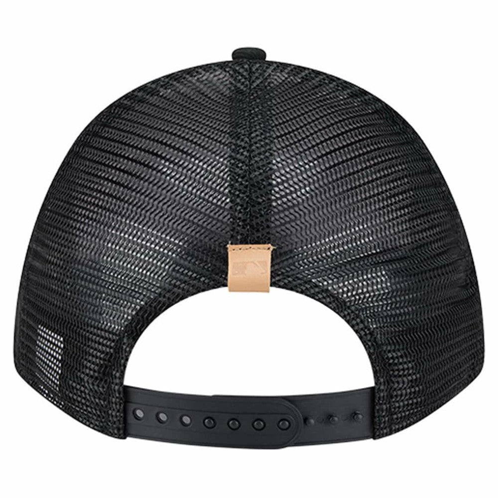 Stone/Black Baltimore Orioles New Era Text A-Frame Trucker 9FORTY Hat