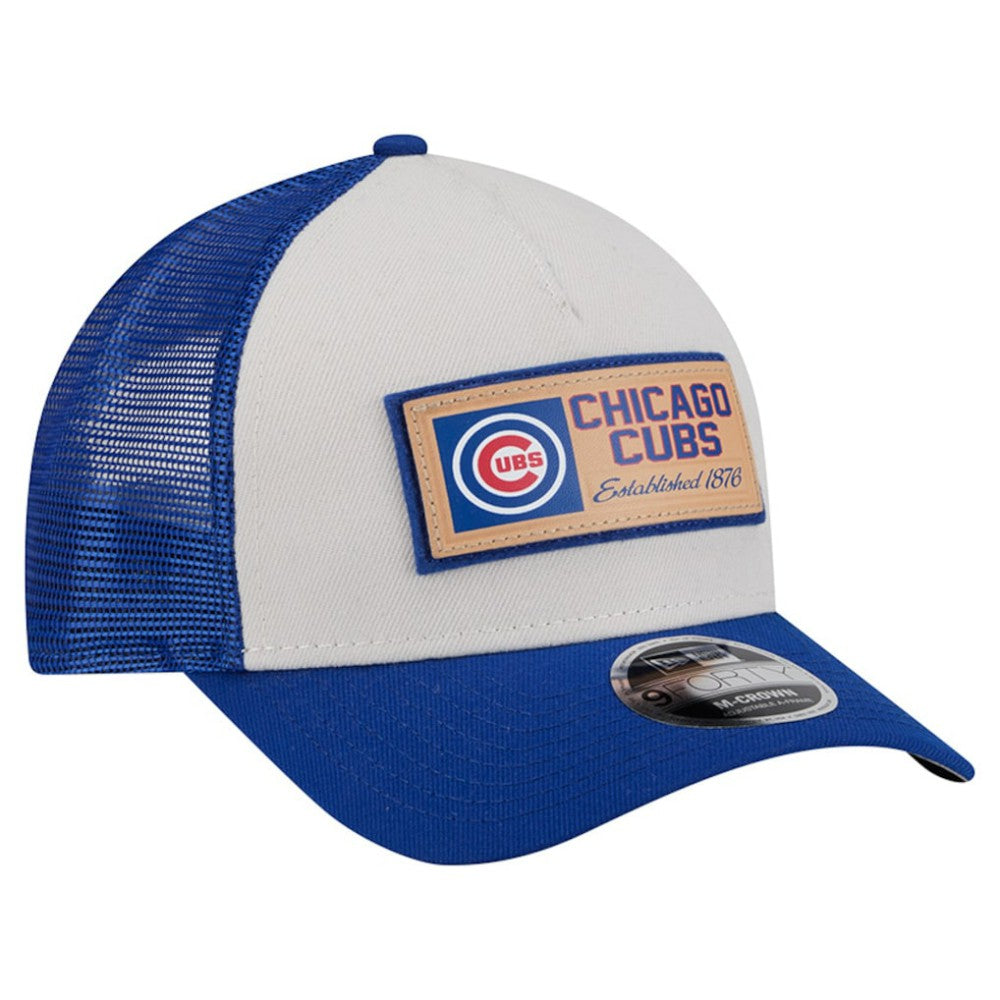 Stone/Royal Chicago Cubs New Era Text A-Frame Trucker 9FORTY Hat