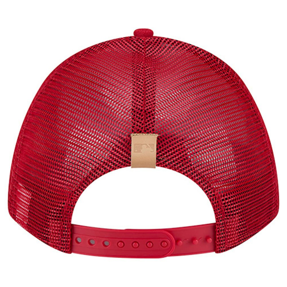Stone/Red Cincinnati Reds New Era Text A-Frame Trucker 9FORTY Hat