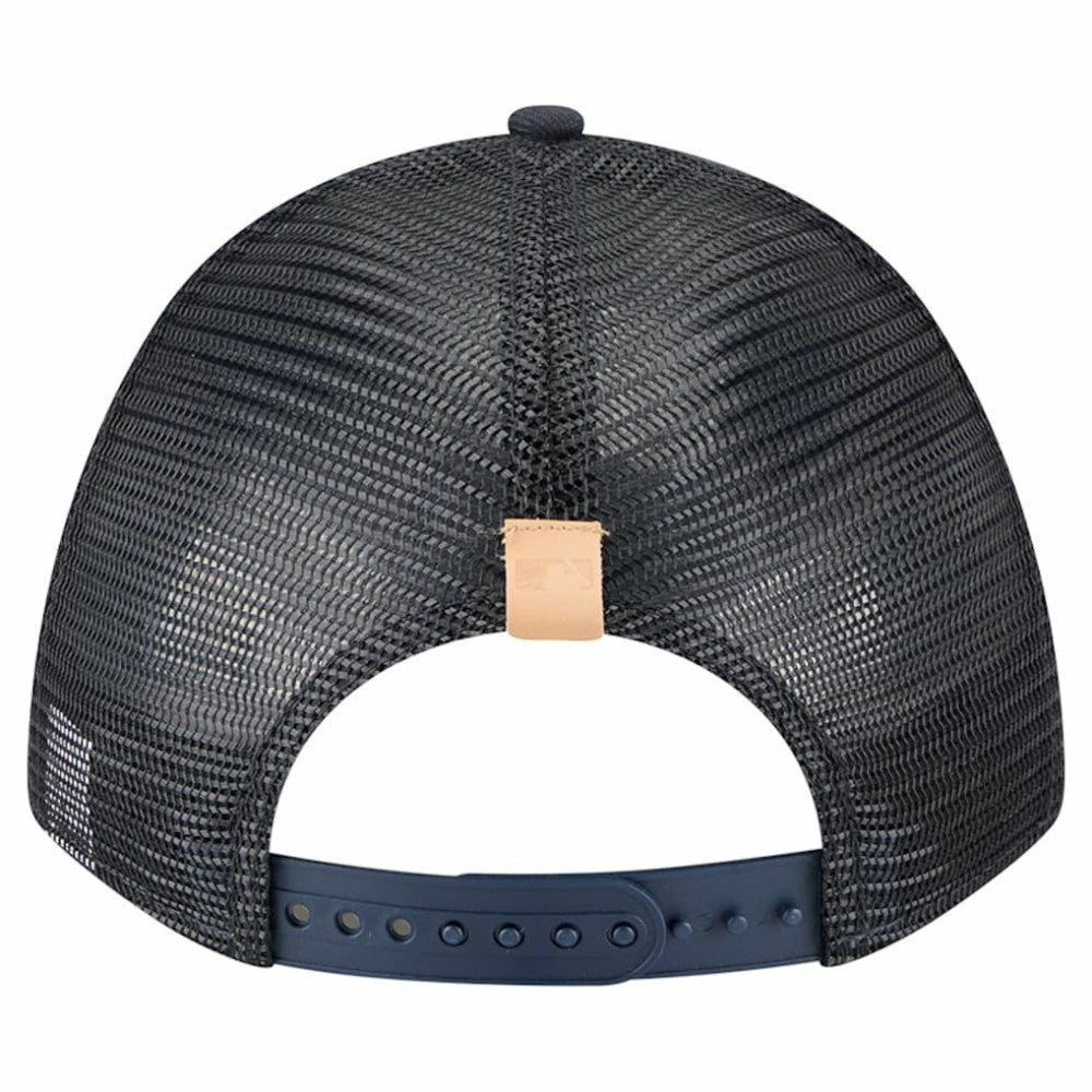 Stone/Navy Houston Astros New Era Text A-Frame Trucker 9FORTY Hat