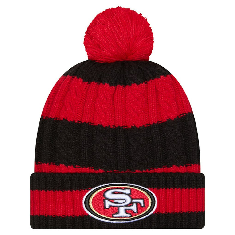 Women's Braided Cuffed Knit Hat with Pom - San Francisco 49ers Hats