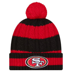 Women's Braided Cuffed Knit Hat with Pom - San Francisco 49ers Hats